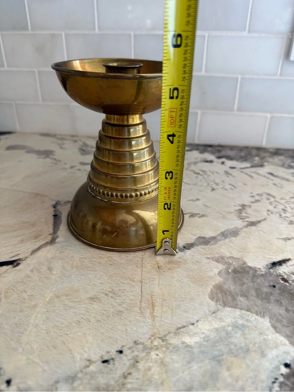 Deco Brass Candleholder